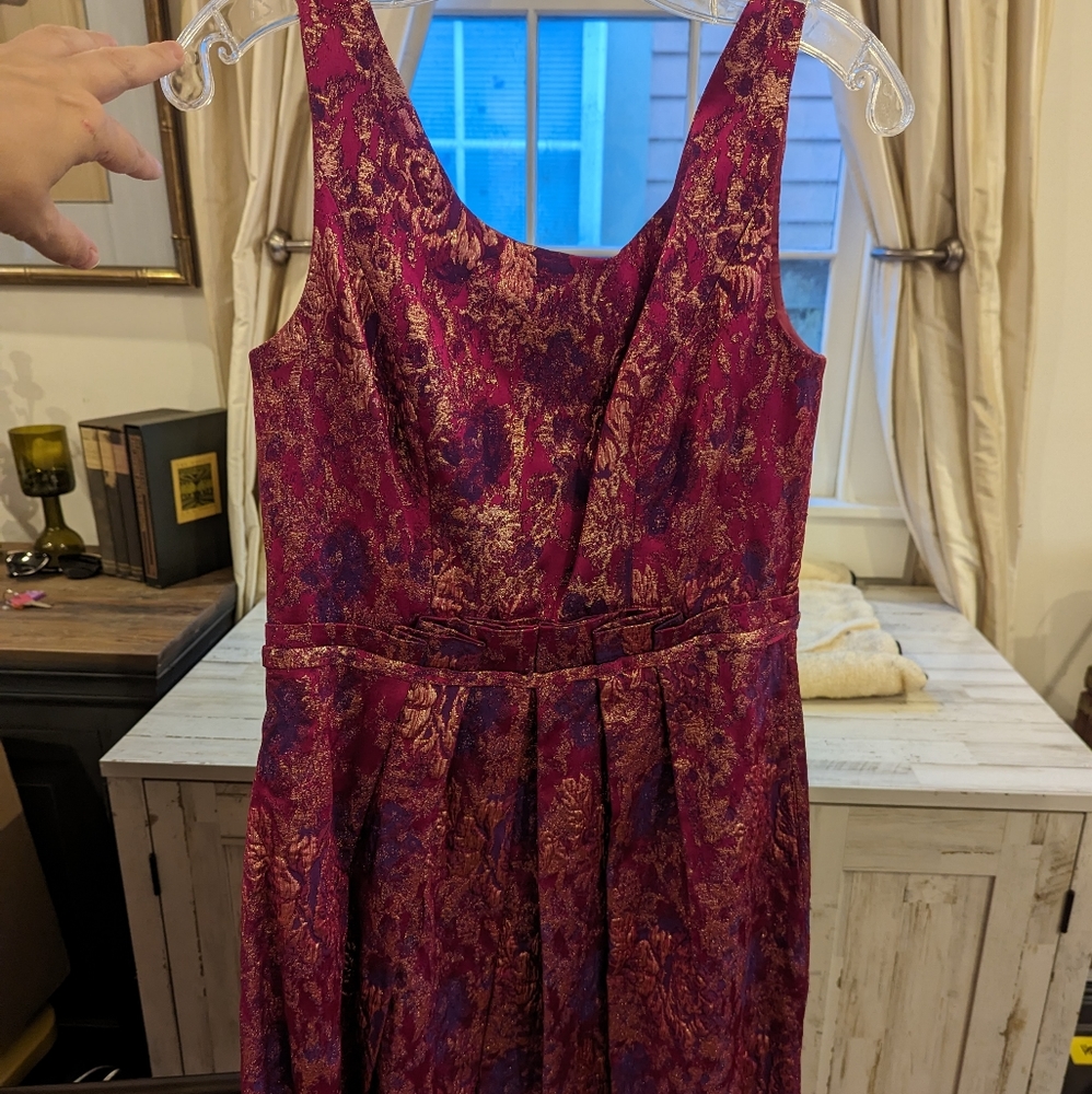 Theia Pink Jacquard A-Line Cocktail Dress